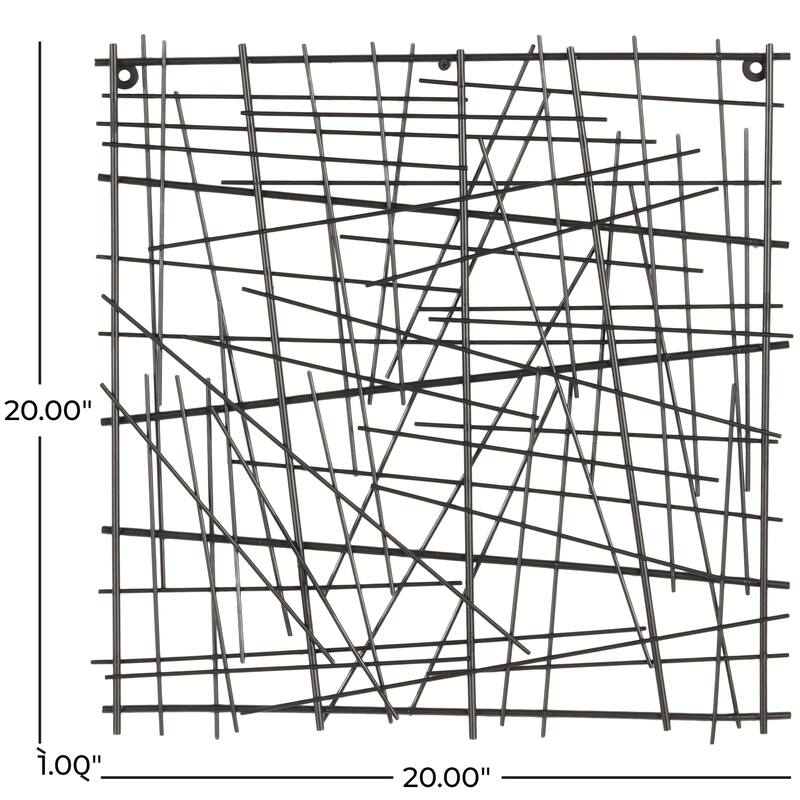 Black Metal Overlapping Sticks Abstract Home Wall Decor