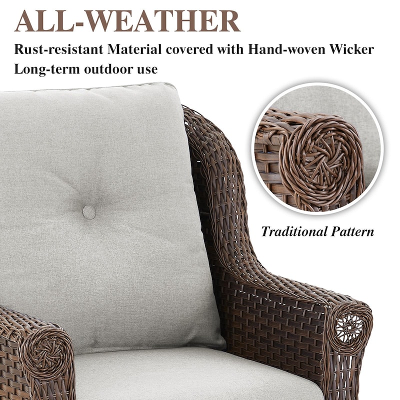 2 Piece Outdoor Arm Chair with Cushion