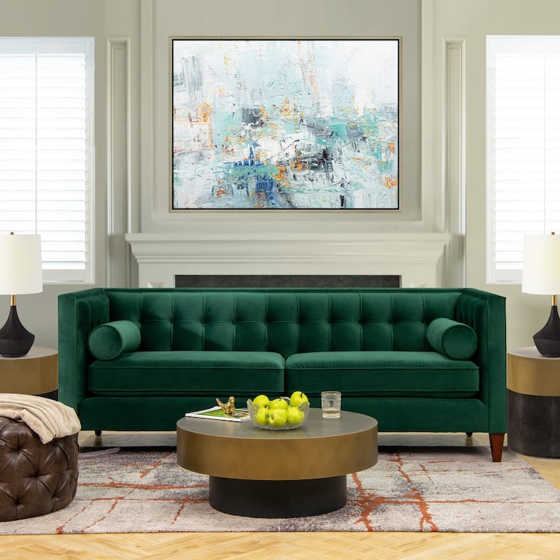 Jack 84" Modern Upholstered Tufted Tuxedo Sofa