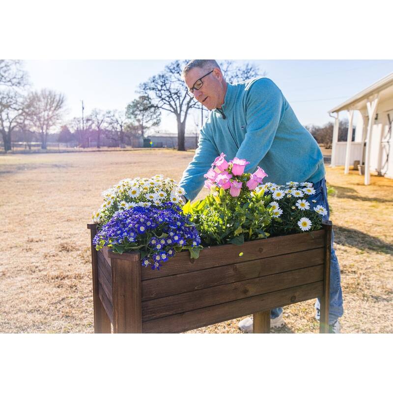 Zylina Raised Garden/ Planter- Dark Brown - 34 x 19 x 31