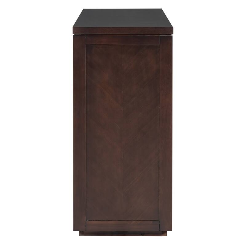 55" Rustic Wooden Entryway Console Table with Storage Drawers & Open Shelf