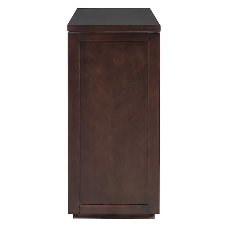 Natural Rustic Wooden Console Table with Storage Drawers