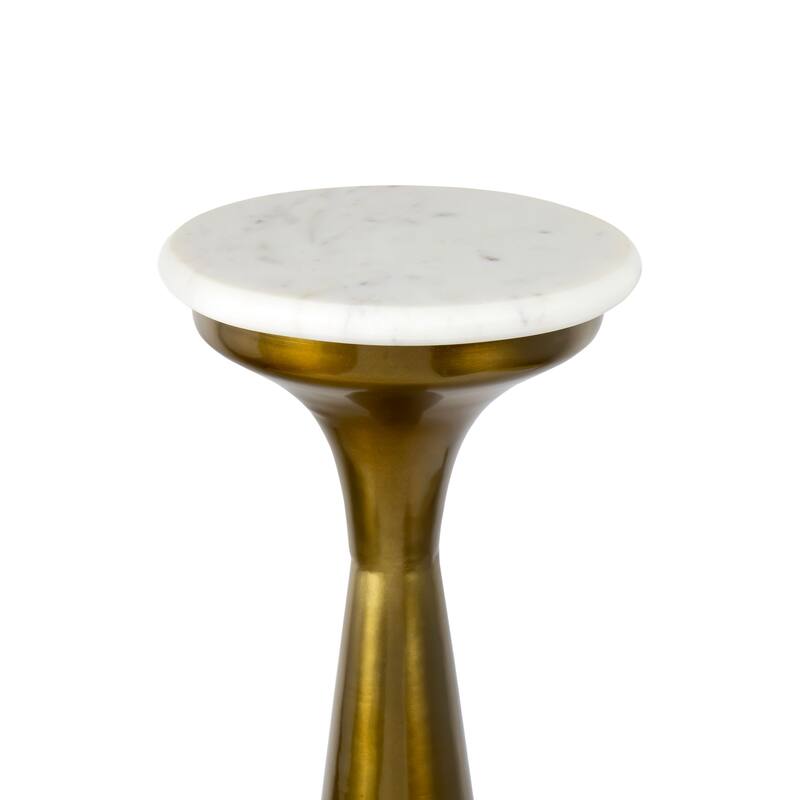 Vince 22.25" Drink Table with Marble Top, by JONATHAN Y