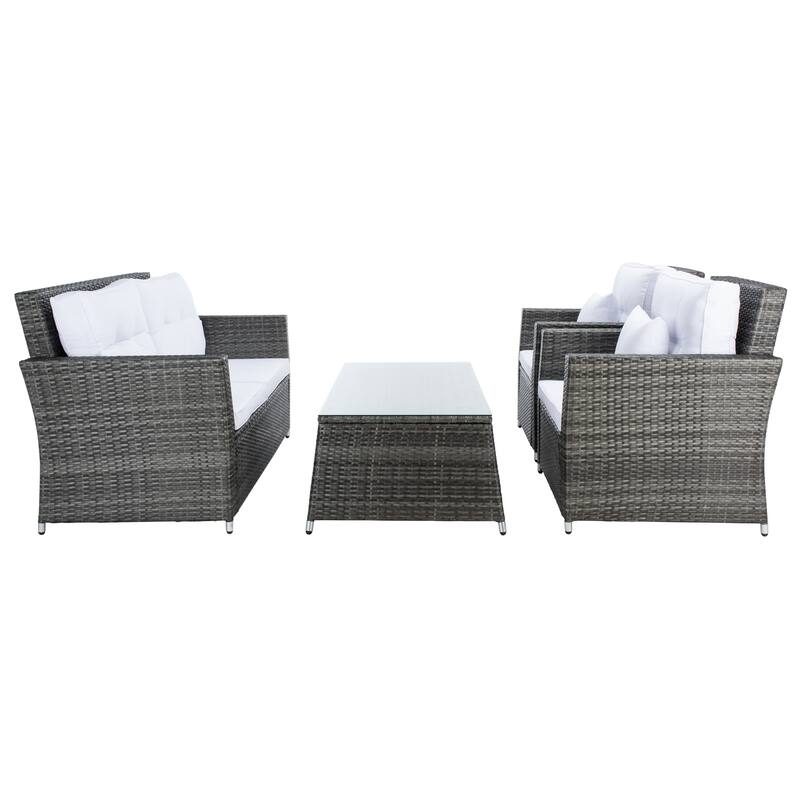 SAFAVIEH Outdoor Living Lorma 4-Piece Patio Set - 55"W x 32"D x 33"H