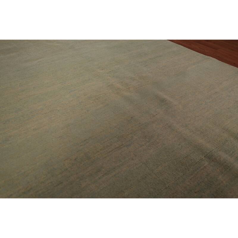 Modern Gabbeh Oriental Area Rug Handmade Green Modern Wool Carpet - 4'9" x 6'11"