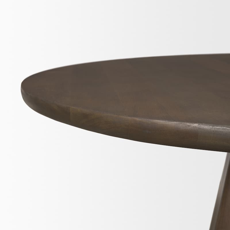 Jovani Solid Brown Mango Wood Round Dining Table