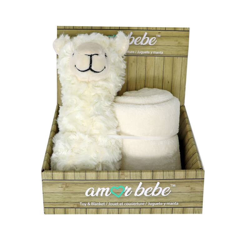 Boys and Girls Plush Gray Wolf With Blanket