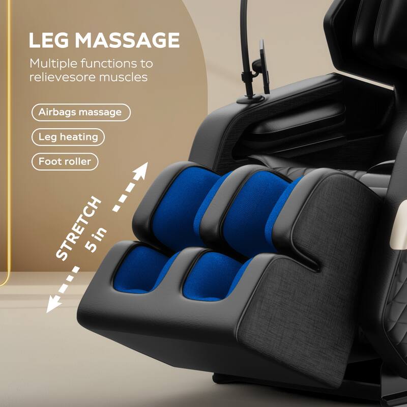 Massage Chair Recliner with Zero Gravity - Black