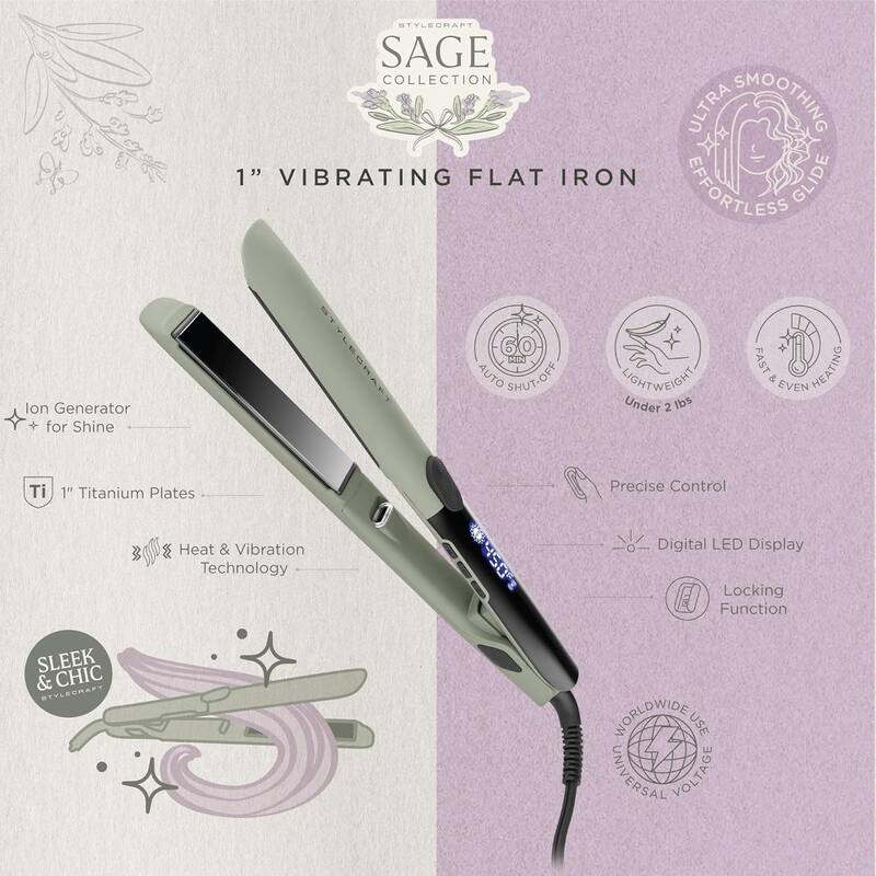StyleCraft Sage Vibrating Titanium Flat Iron - 1"