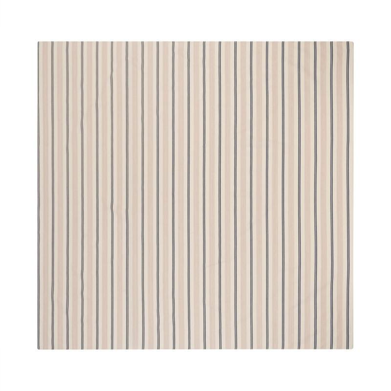 French Home 71" x 119" Cream, Blue, and Pink Striped Tablecloth - 71" x 119"
