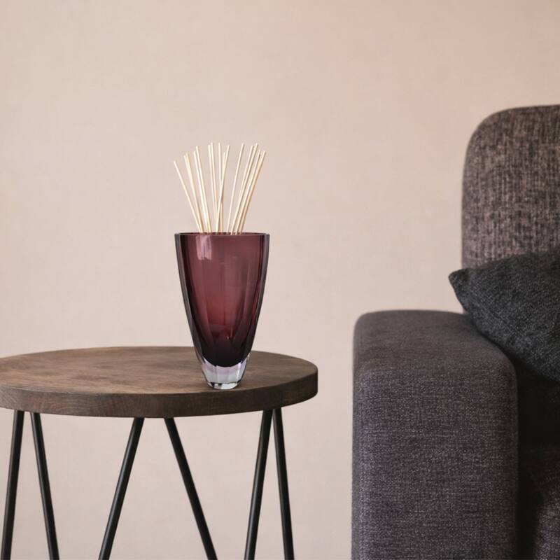 Plum 11" Minimalist Heavy Glass Cylinder Vase for Modern Home Decor