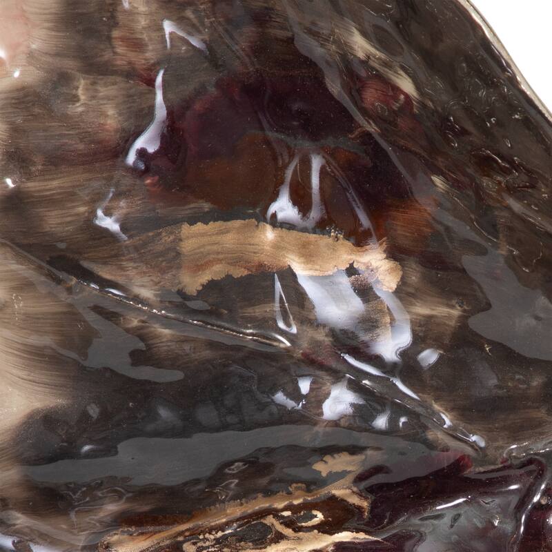 Sagebrook Home Metal Modern Glam Two Tone Novelty Leaf Table Decor