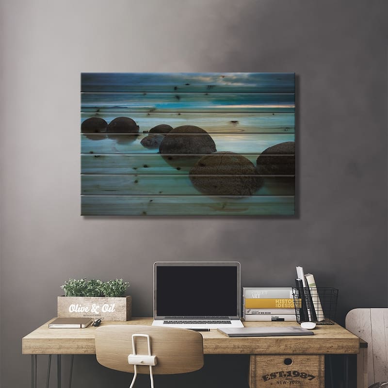 Orbs of Arai Te Uru Print On Wood by Adam Burton - Multi-Color