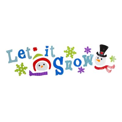21-Piece Let It Snow Santa and Snowman Gel Christmas Window Clings - 19.5"