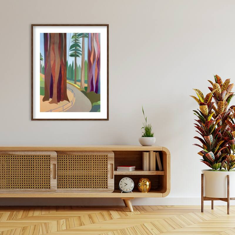 Farewell Sequoia by Melba Browne Wood Framed Wall Art Print - Carlisle Brown Narrow