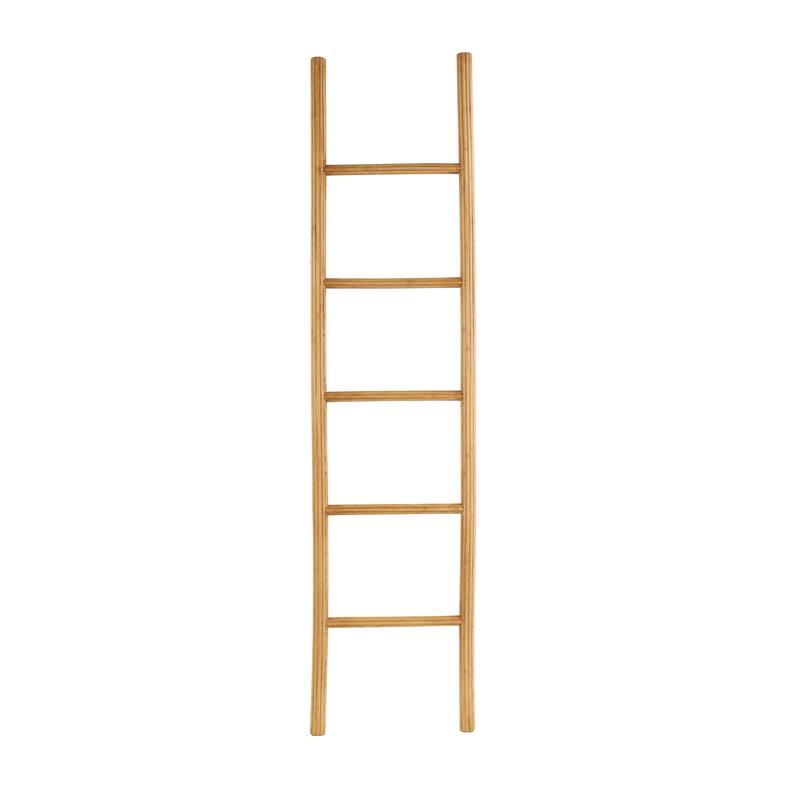 Wood Handmade 5 Rack Partition Ladder - Brown - Roche River Decor