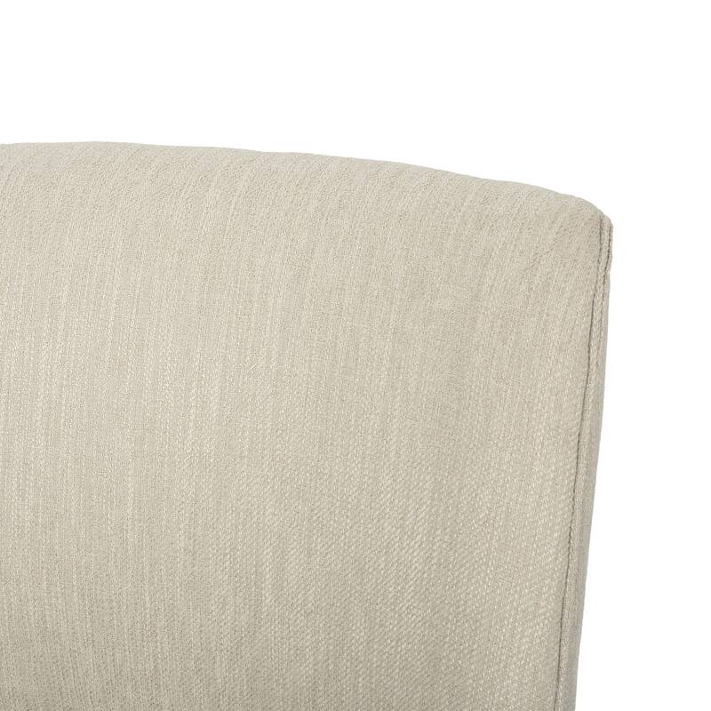 Armless Dining Chairs Set of 2 Modern Curved Back Kitchen Chairs with Wood Legs, Upholstered Dining Room Chairs Reception Chairs