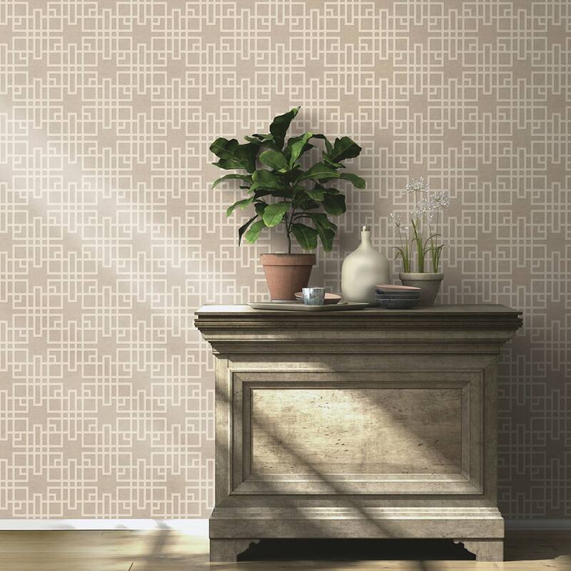 Advantage Mana Beige Trellis Wallpaper - 20.9in x 396in x 0.025in - 20.9in x 396in x 0.025in