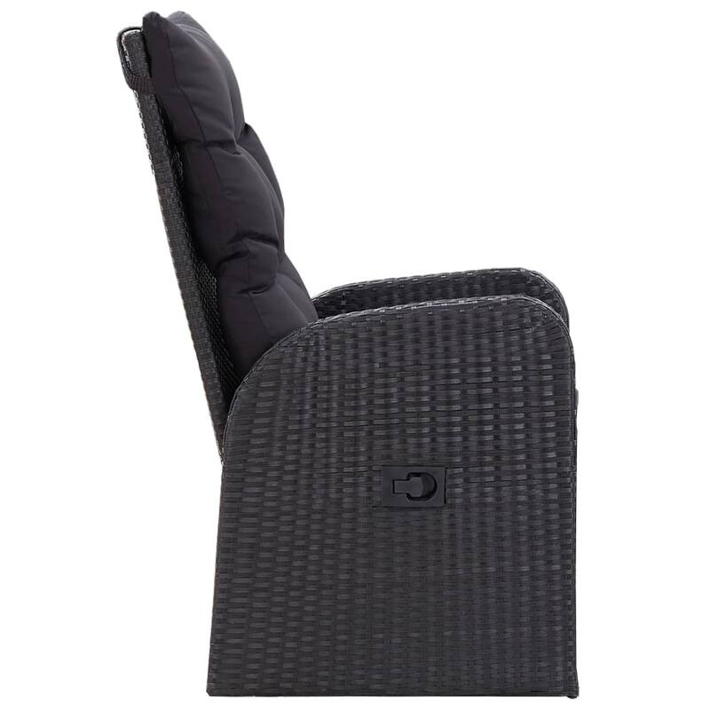 vidaXL Patio Dining Set Seat 3/5/7 Piece Black/Gray 31.5"/55.1" Table Length