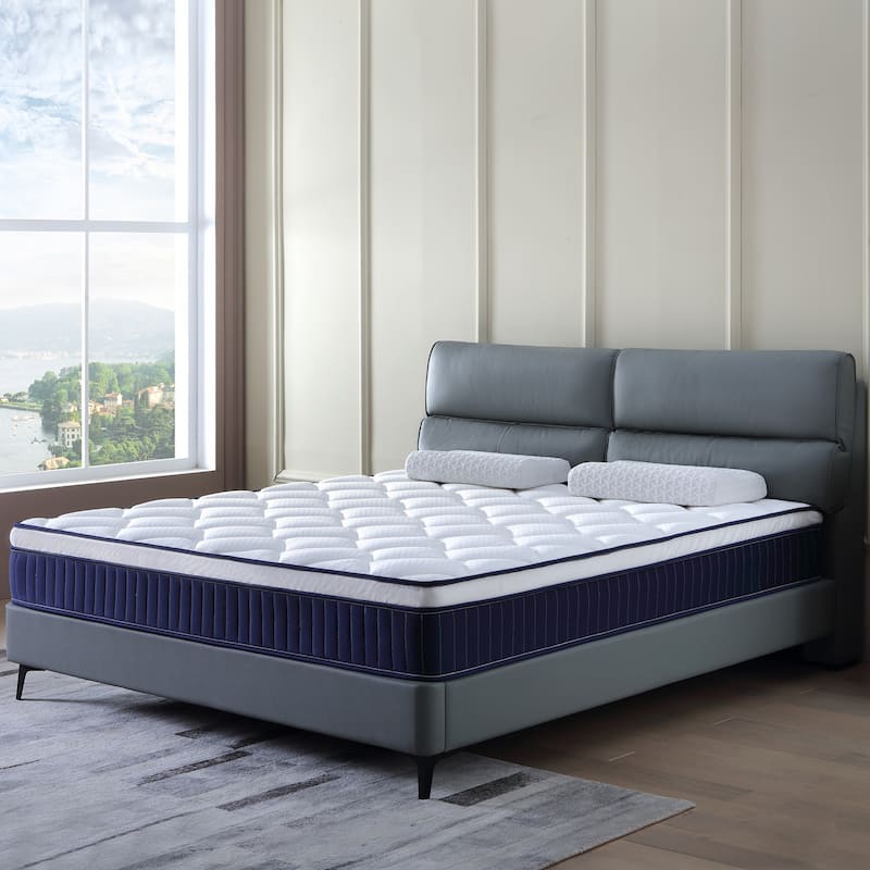 GDFStudio - Morrigan 10-Inch Hybrid Gel Memory Foam Mattress,Individually Pocket Coils Springs - White - Full - Medium