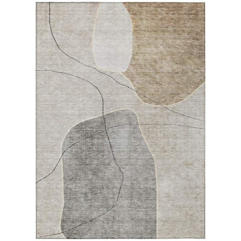 HomeRoots Abstract Transitional Rectangle Outdoor Rug