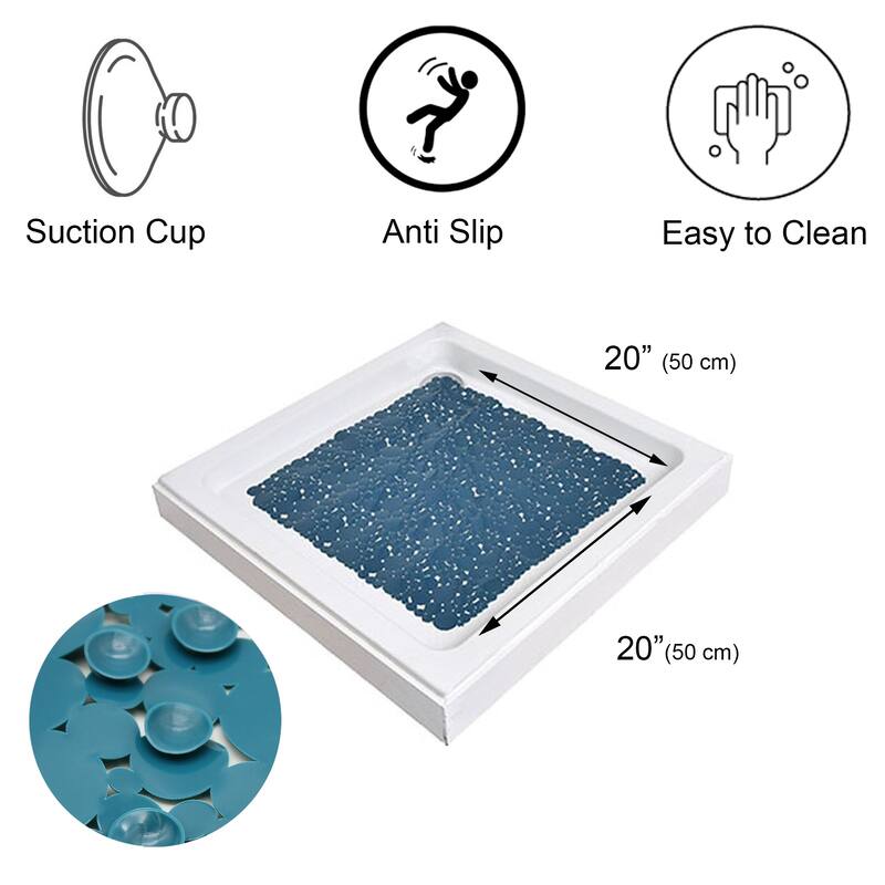 Bubbles Non-Slip Square Shower Mat 20 L X 20 W