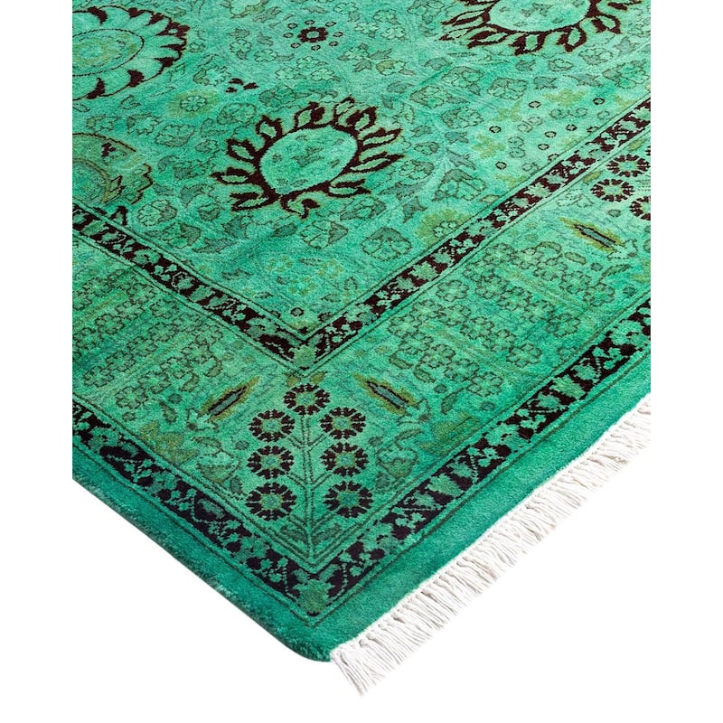 Contemporary Overdyed Wool Hand Knotted Runner - 3' 0" x 12' 4"