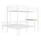 preview thumbnail 31 of 35, Twin Size Loft Bed & Full Size Platform Bed Set, Metal Bunk Bed Frame with Built-in Curved MDF Desk, Ladder and Safety Guardrail