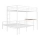 preview thumbnail 53 of 58, Twin over Full Size Metal Bunk Bed with Desk, Ladder and Quality Slats for Bedroom, Metallic