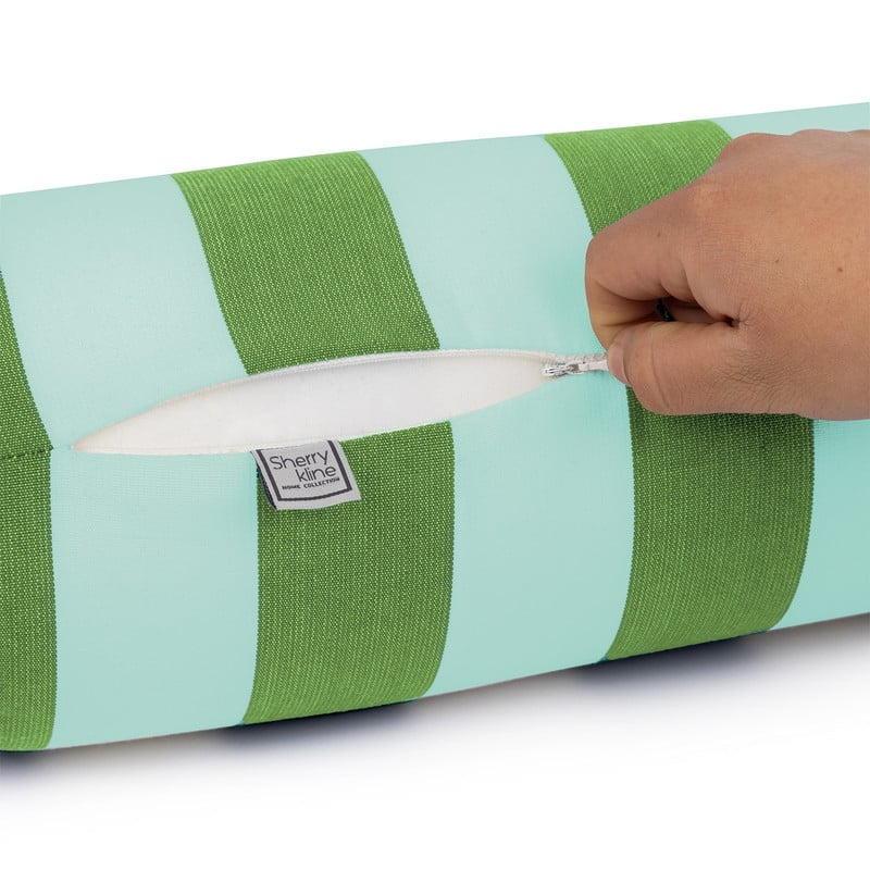 Sherry Kline Indoor/Outdoor Cabana Stripe Set of 2 Neckroll Bolster - N/A