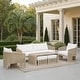 preview thumbnail 1 of 8, Driftbay White Boucle & Natural Rope 6-Piece Patio Furniture Set