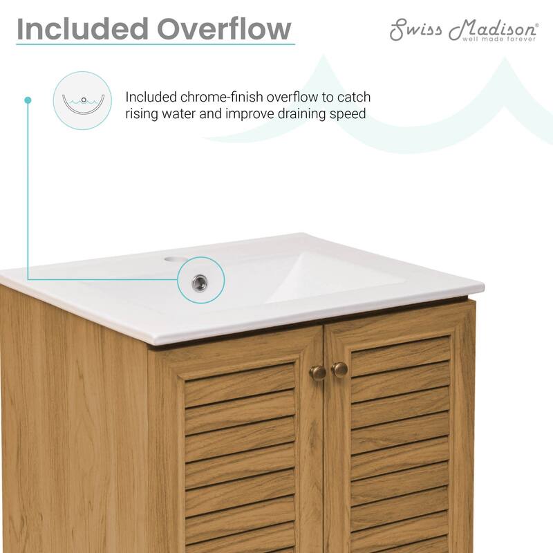 Swiss Madison SM-BV373 Bron 24" Free Standing Single Basin Vanity Set