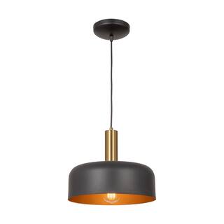 Artcraft Orsa - 1-Light Pendant - Black/Brushed Brass