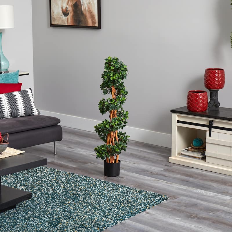 Modern Spiral Tree - 3.5ft Indoor Outdoor Decor - English Muse Design - 3.5ft.