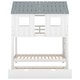 preview thumbnail 13 of 12, House Bunk Bed with Trundle, Roof, and Windows, Fun Design, Space-Saving, and Durable Pine Wood Frame, White