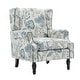 preview thumbnail 33 of 80, Mid-Century Modern Linen/ Vegan Leather Wing Back Accent Chair