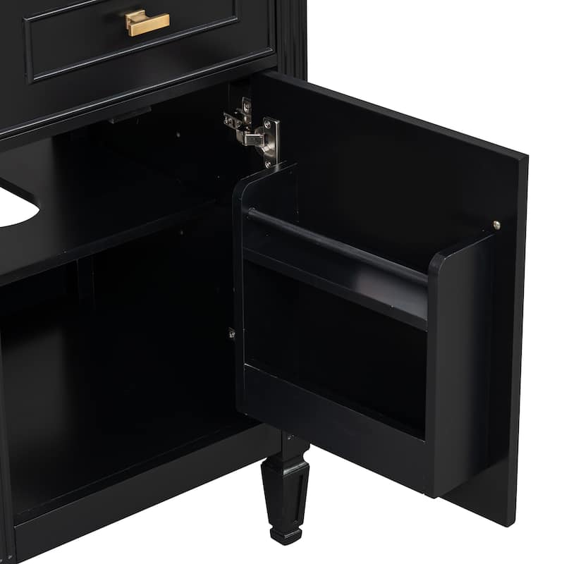20-Inch Bathroom Vanity with Sink,Solid Wood Legs,Adjustable Shelf,Tilt-Out Drawer,Zinc Alloy Knobs