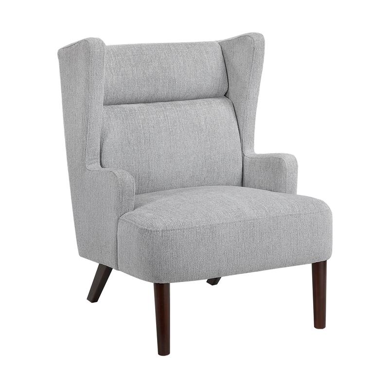 Oakhill 27.5" Chenille Accent Chair - Espresso Finish Solid Wood Legs - Gray