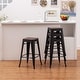 preview thumbnail 13 of 22, Bar Stools Set of 4 Stackable Metal Bar Stools Industrial Counter Height Stools Backless Barstools with Wooden Seats
