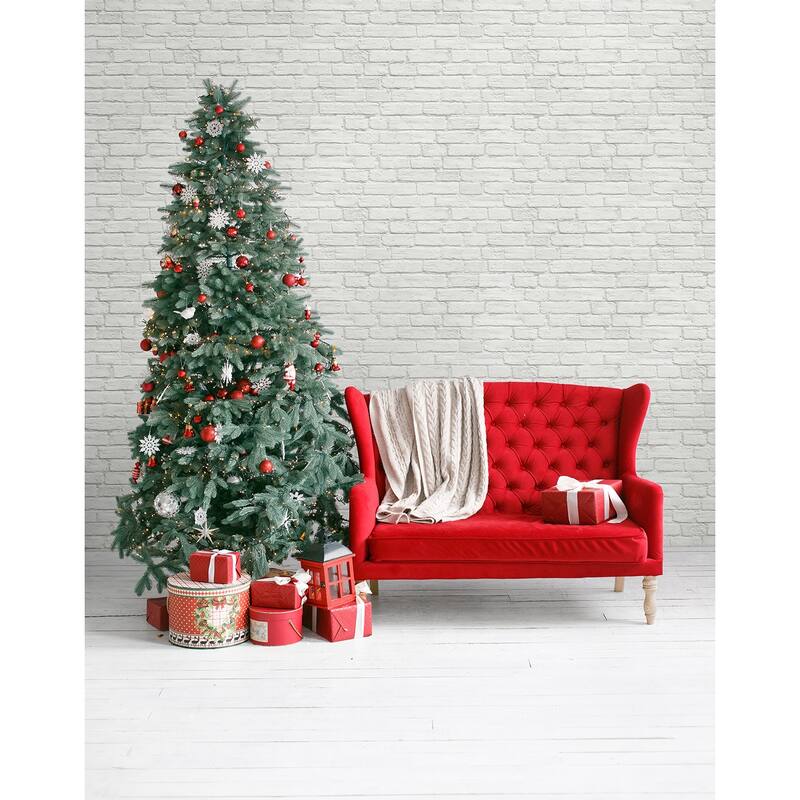 NextWall Winter Vintage Brick Christmas Peel and Stick Wallpaper - 20.5 in. W x 18 ft. L