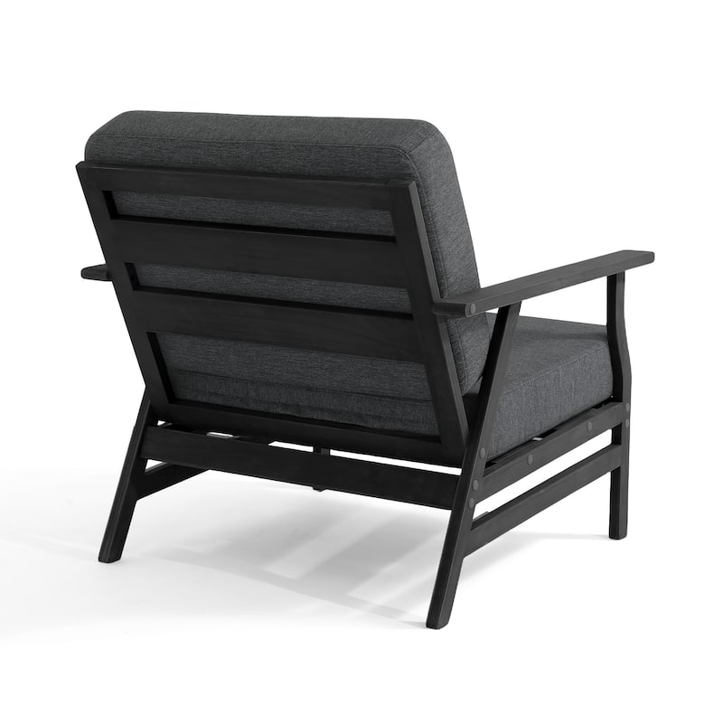 Outdoor 2 Set Teak Wood Club Chairs Set with Cushion