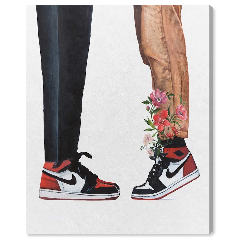 Wynwood Studio Fashion and Glam Sneaker Love Black and Light Brown Farmhouse Wall Art Canvas Print