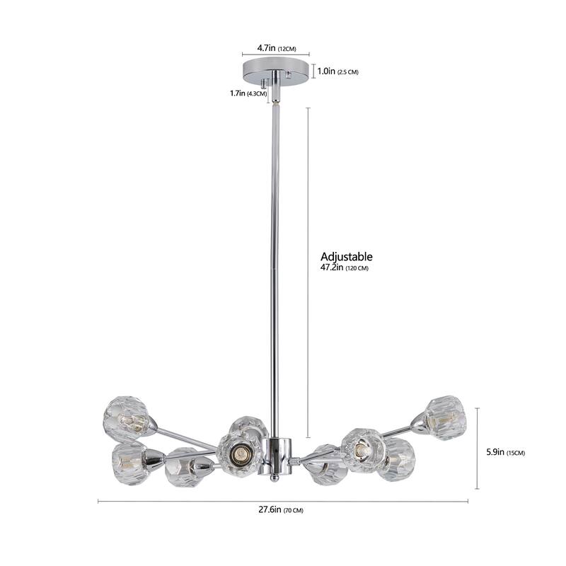 9 Lights Crystal Chandeliers(Bulbs Not Included)