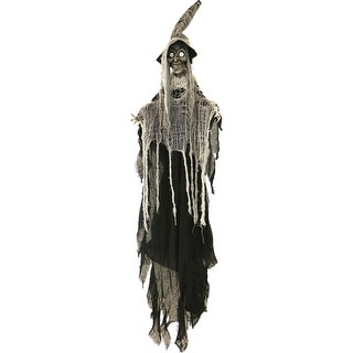 Haunted Hill Farm 5.2-ft. Hanging Witch with Button Eyes, Indoor ...