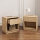preview thumbnail 2 of 10, Christopher Knight Home - Suzie Modern Nightstand with Built-in Outlet & USB Port, Storage Drawer, and Charging Station Natural + 2 pieces