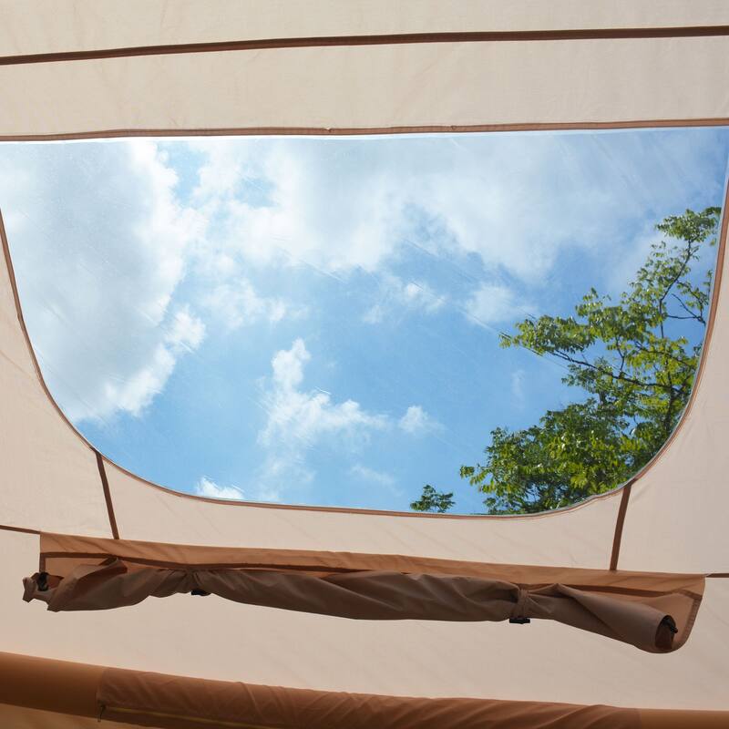 6.3m ² Inflatable Camping Tent with canopy, 4 Season Waterproof Windproof, Clear Skylight & 420D Oxford Waterproof