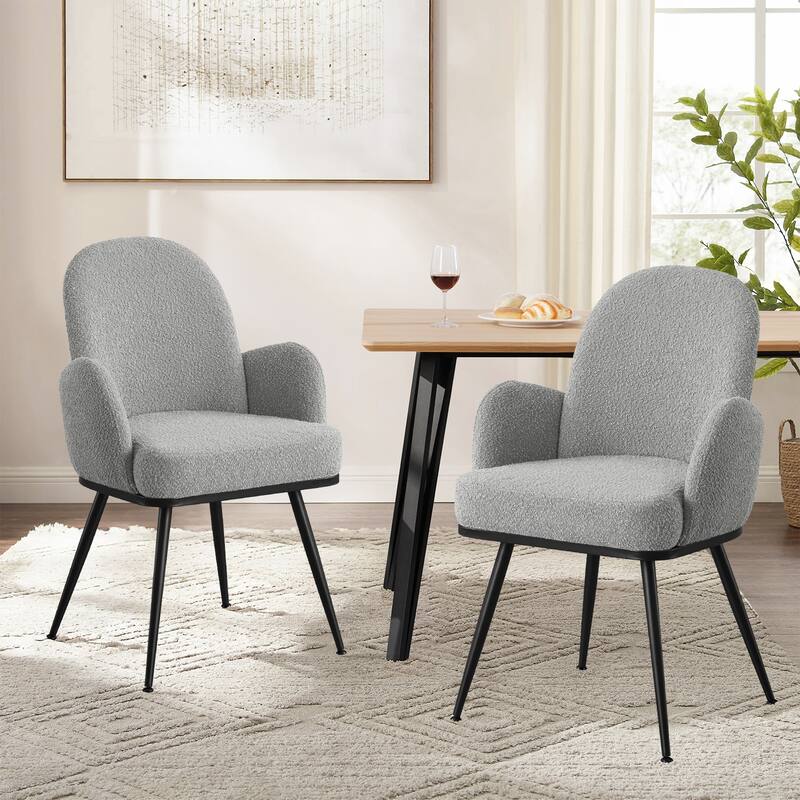 Fabric Upholstered Dining Chairs Set of 2/4 with Arms - 34.8"H x 23.2"W x 22.8"D