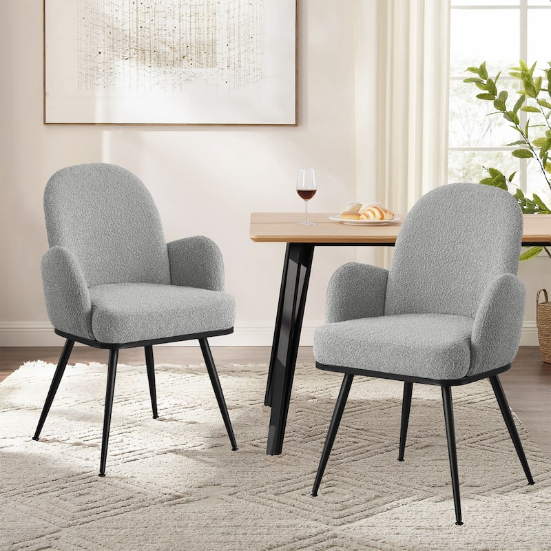 Fabric Upholstered Dining Chairs Set of 2/4 with Arms - 34.8"H x 23.2"W x 22.8"D