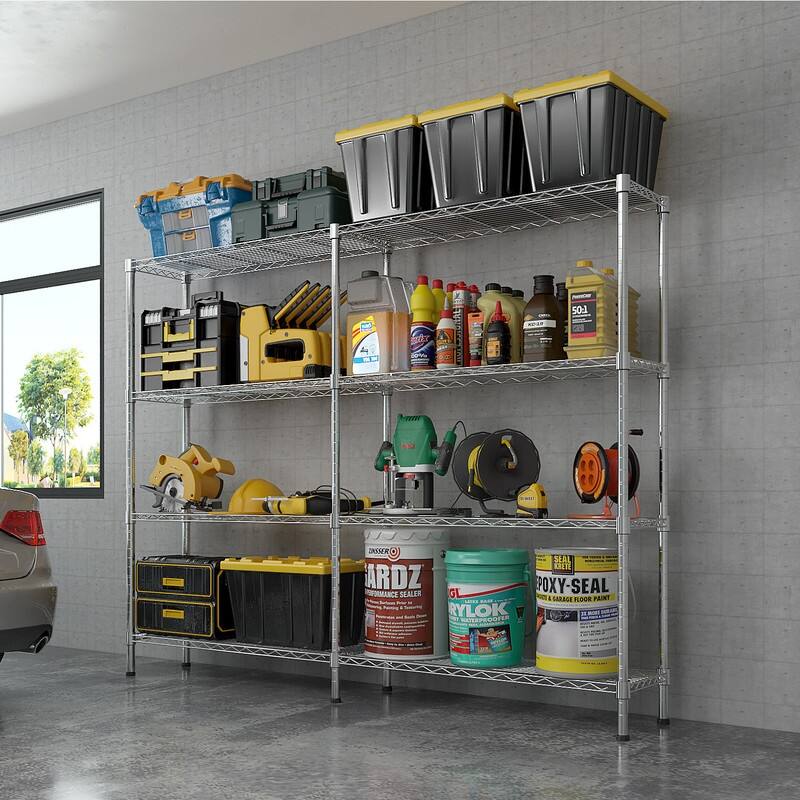 62.9''W Adjustable Storage Shelves NSF Wire Shelving Unit Multiple rows Shelving for Storage Rack Shelves