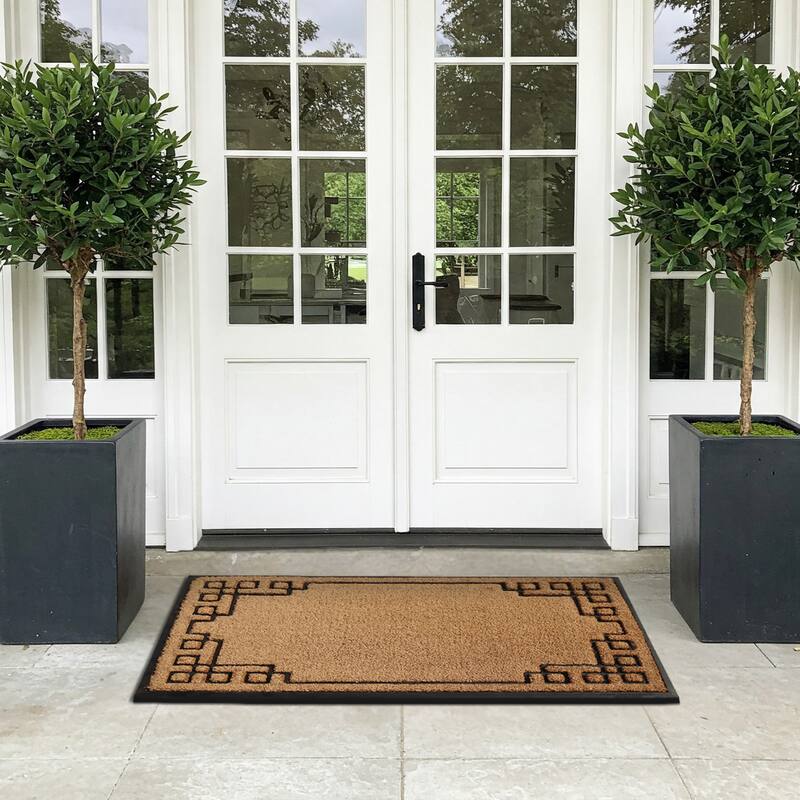A1HC Natural Coir & Rubber Door Mat, Heavy Duty, Dirt Trapping, Long-Lasting Entrance Doormats,Thick & Durable Outdoor Entry Mat